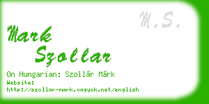 mark szollar business card